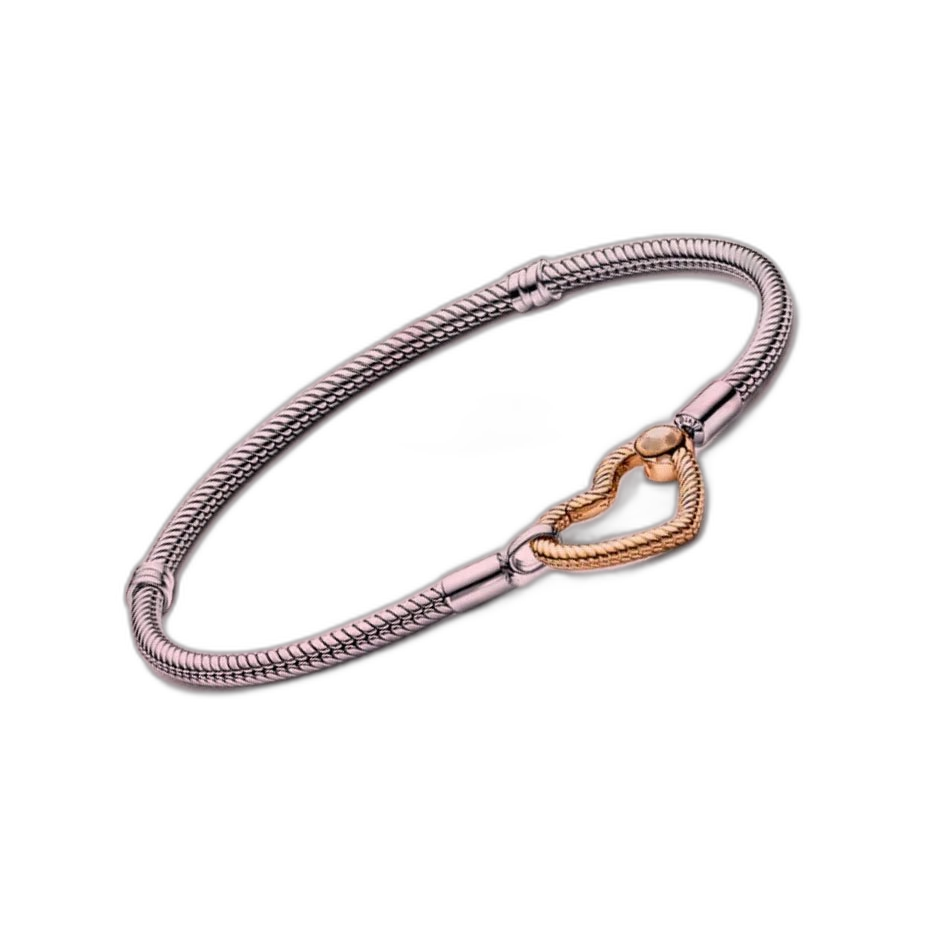 Pandora Style -Tone Sliding Snake Chain Bracelet