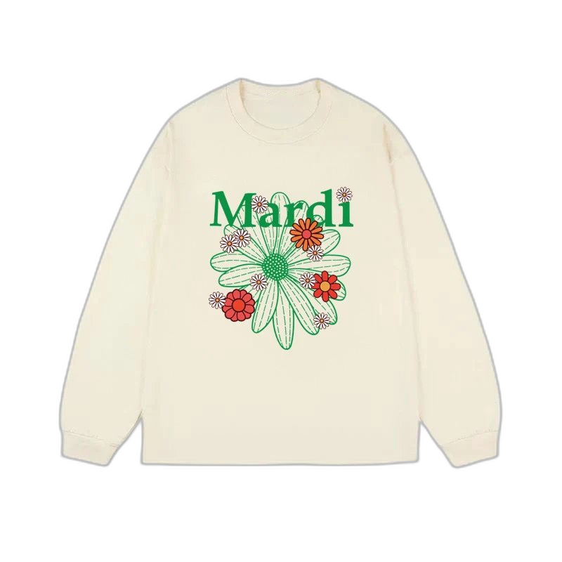 Mardi Mercredi Flower & Dachshund Print Crewneck Sweatshirt Collection