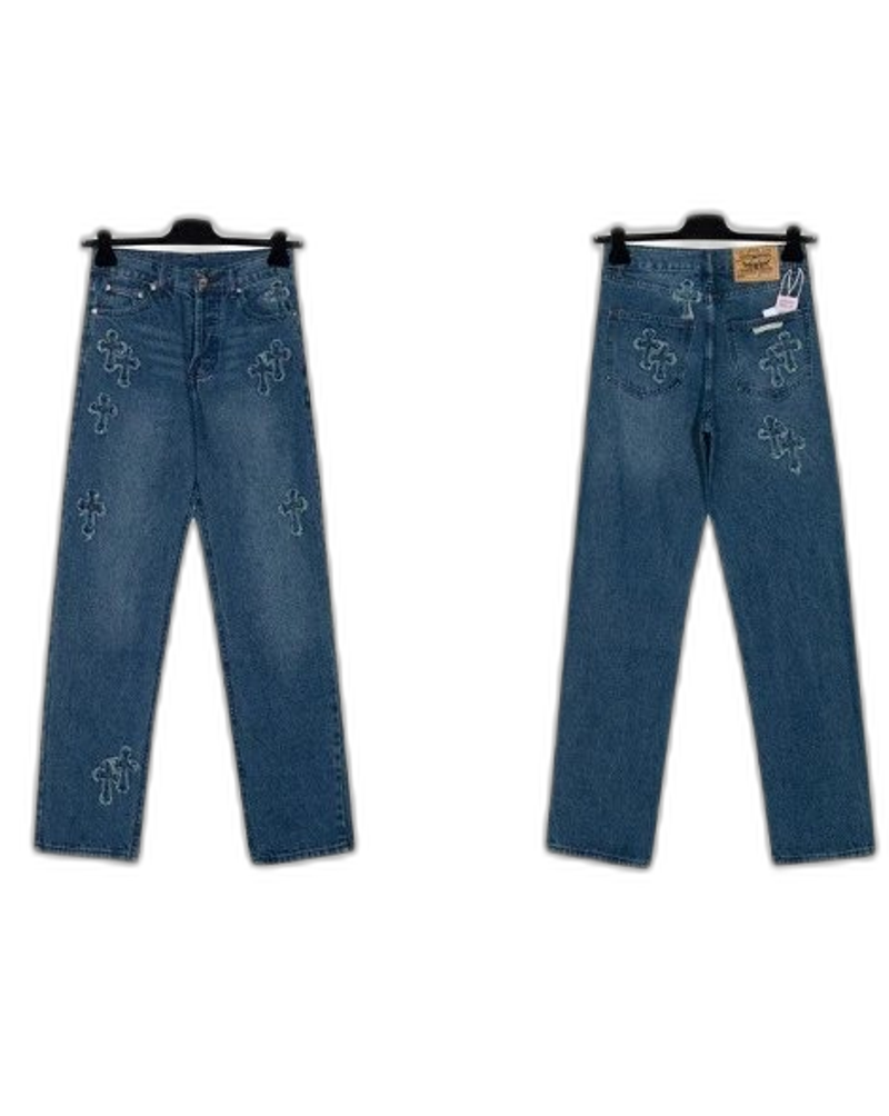 Chrome Hearts Tie-Dye Cross Patch Jeans