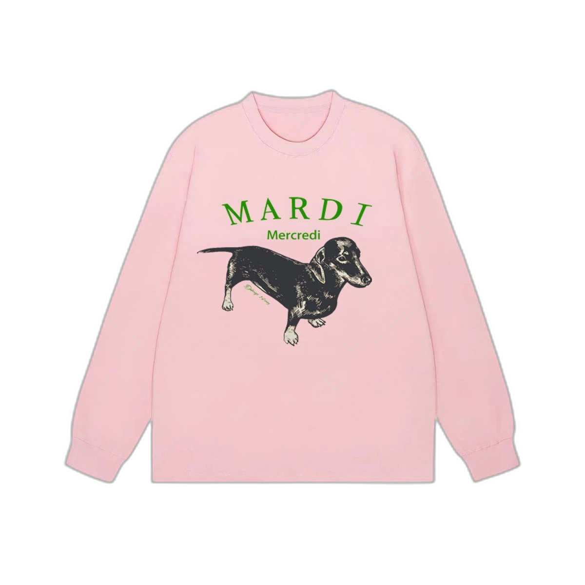 Mardi Mercredi Flower & Dachshund Print Crewneck Sweatshirt Collection