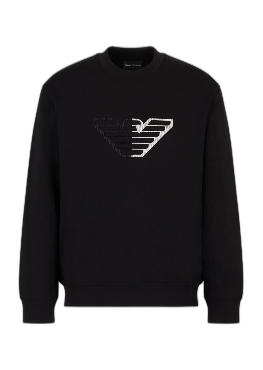 Emporio Armani Crewneck Sweatshirt with Contrast Eagle Logo