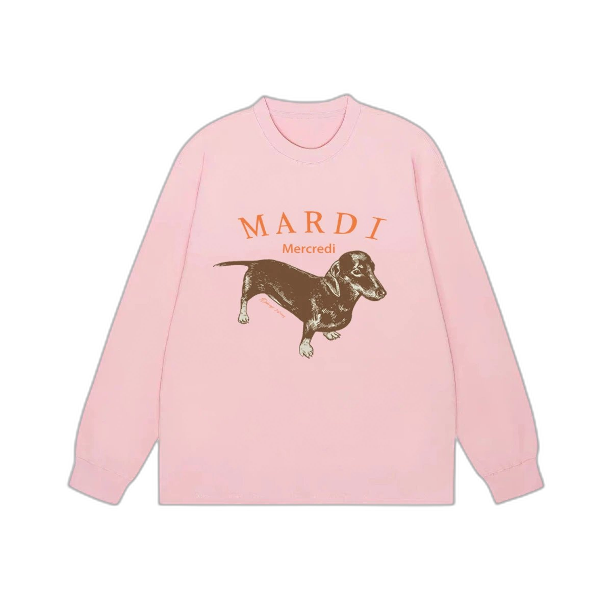 Mardi Mercredi Flower & Dachshund Print Crewneck Sweatshirt Collection