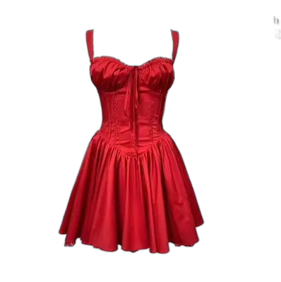 Corset Style Mini Dress with Lace Trim