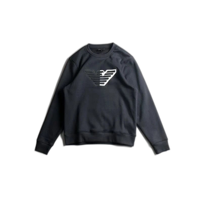 Emporio Armani Crewneck Sweatshirt with Contrast Eagle Logo