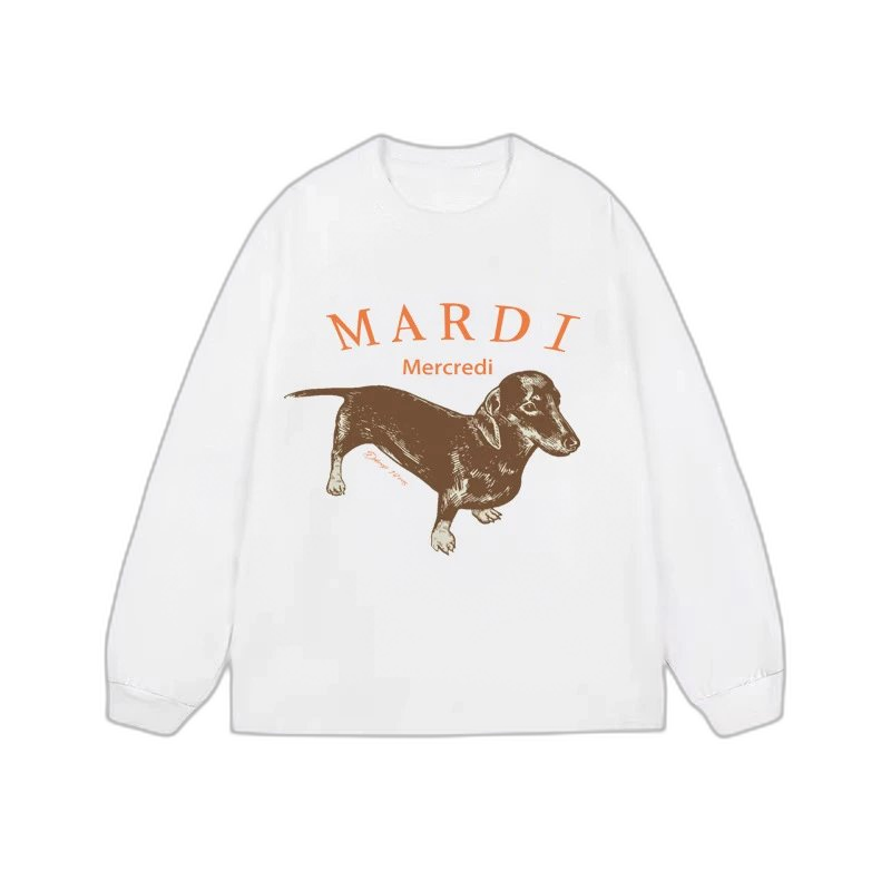Mardi Mercredi Flower & Dachshund Print Crewneck Sweatshirt Collection