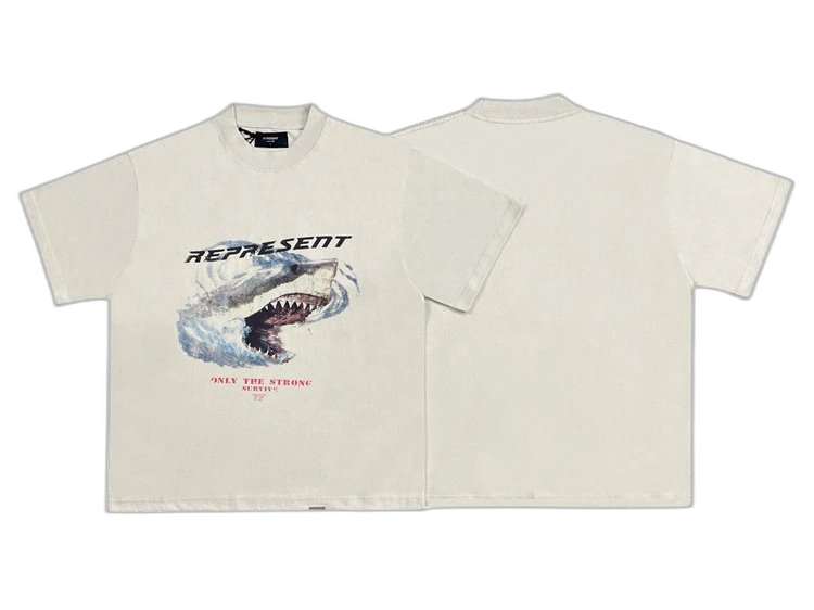 Represent Shark Print Oversized T-Shirt with Side-Stripe Track Pants