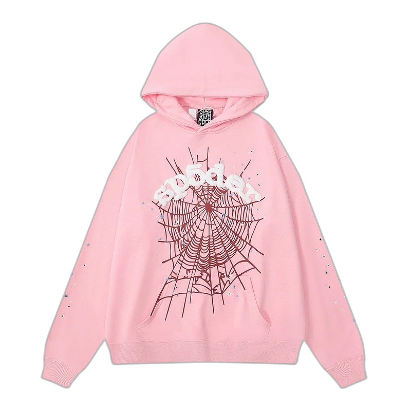Sp5der Hoodie with Logo & Spiderweb Print