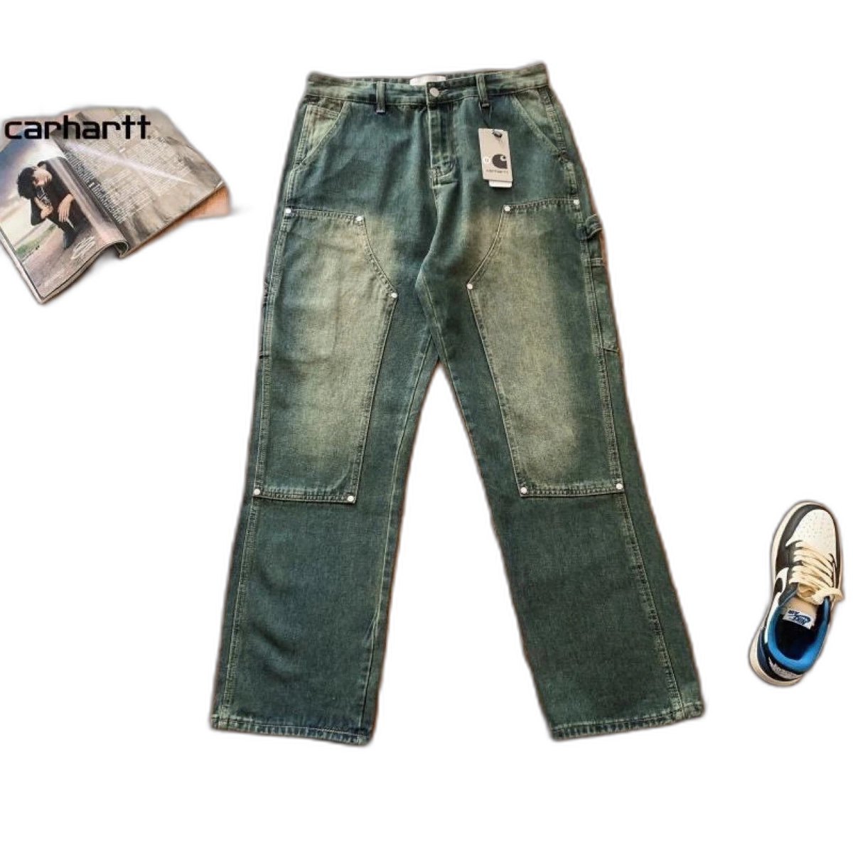 Carhartt Double Knee Washed Denim Pants