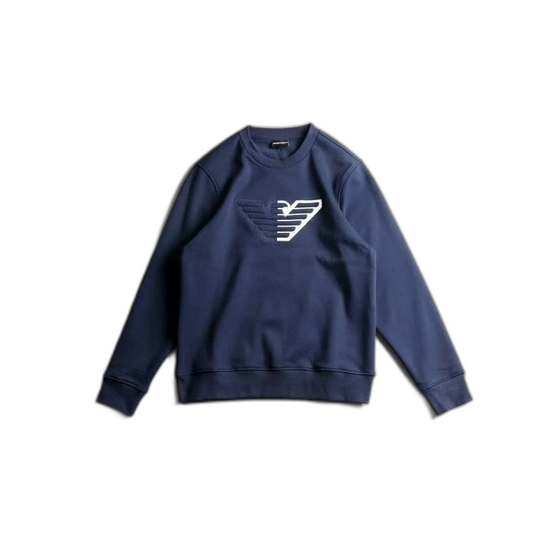 Emporio Armani Crewneck Sweatshirt with Contrast Eagle Logo