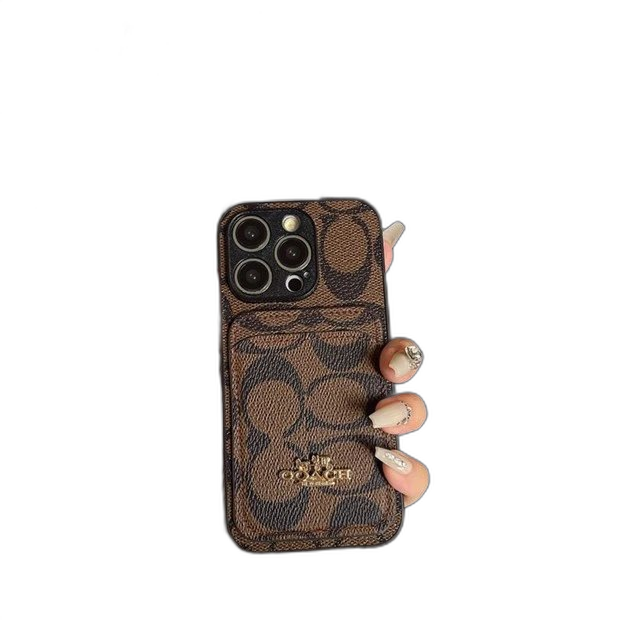 Coach Signature Canvas Card Holder iPhone Case