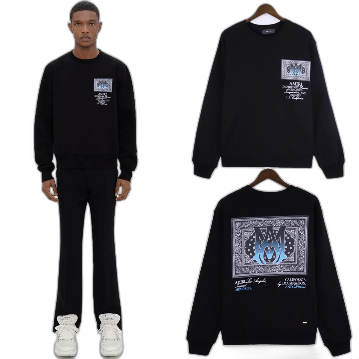 Amiri Script Logo Crewneck Sweatshirt