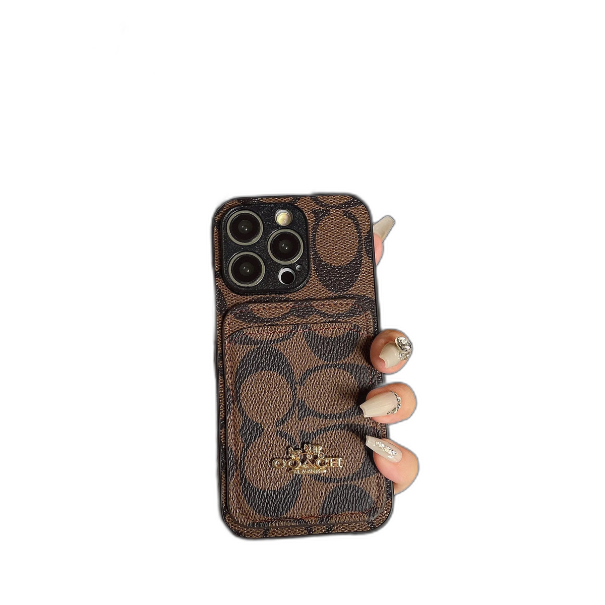 Coach Signature Canvas Card Holder iPhone Case