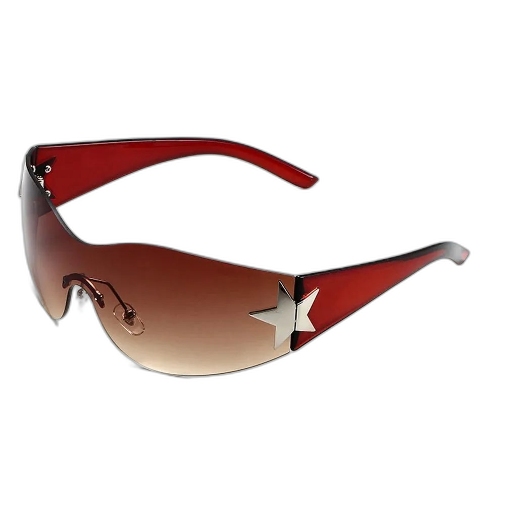 Star-Embellished Rimless Y2K Sunglasses