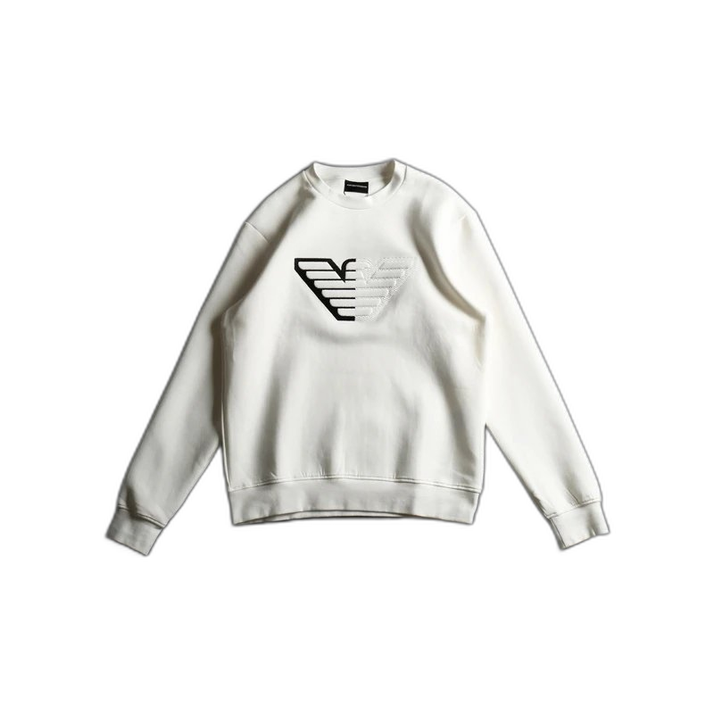 Emporio Armani Crewneck Sweatshirt with Contrast Eagle Logo