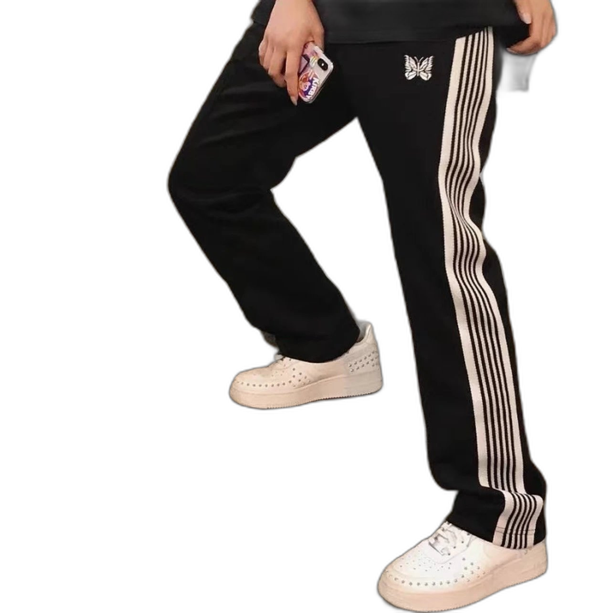 Needles Butterfly Embroidered Side Stripe Track Pants