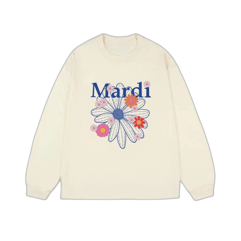 Mardi Mercredi Flower & Dachshund Print Crewneck Sweatshirt Collection