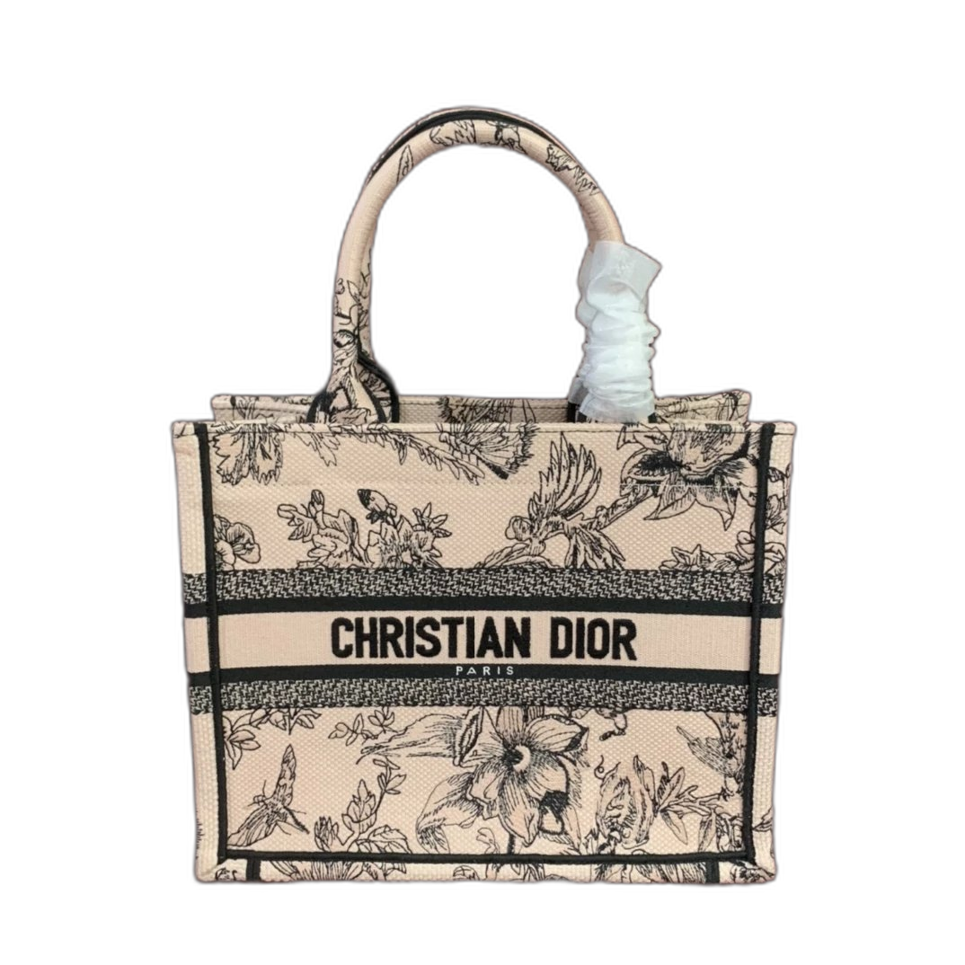 Christian Dior Mini Book Tote Interior Detail (Toile de Jouy Embroidery)