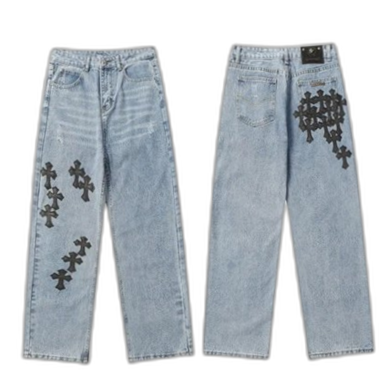 Chrome Hearts Tie-Dye Cross Patch Jeans