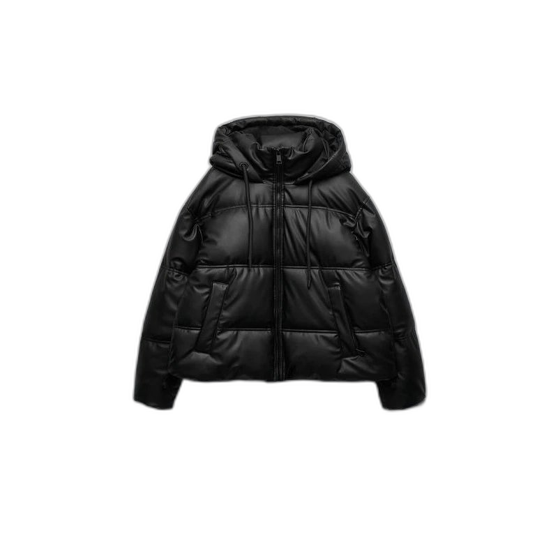 ZA Cropped Hooded Puffer Jacket