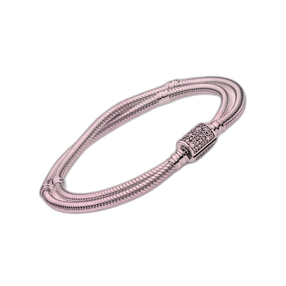 Pandora Style -Tone Sliding Snake Chain Bracelet