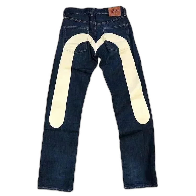Evisu Dark Wash Jeans with Large Daicock Logo