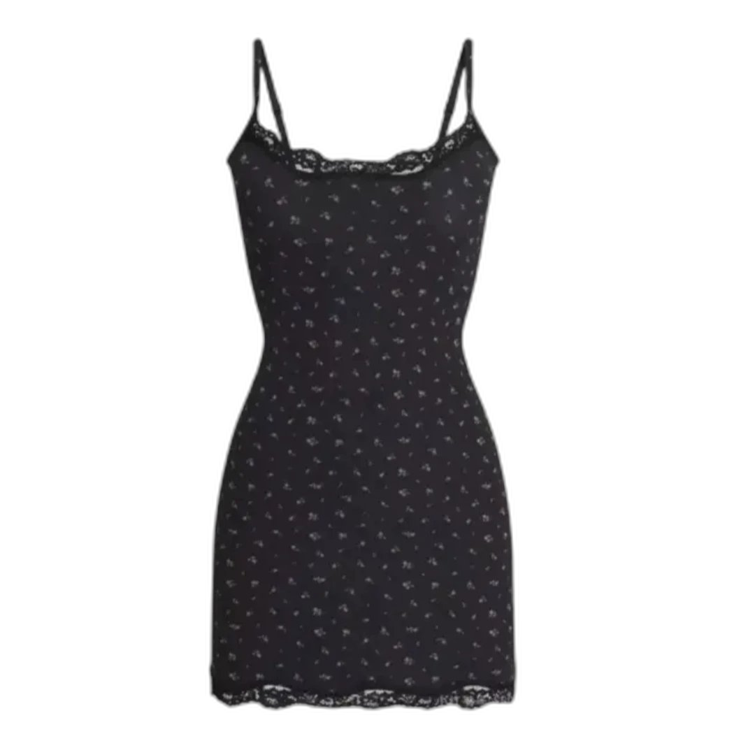 Lace-Trimmed Bodycon Dress and Leather Corset-Style Mini Dress