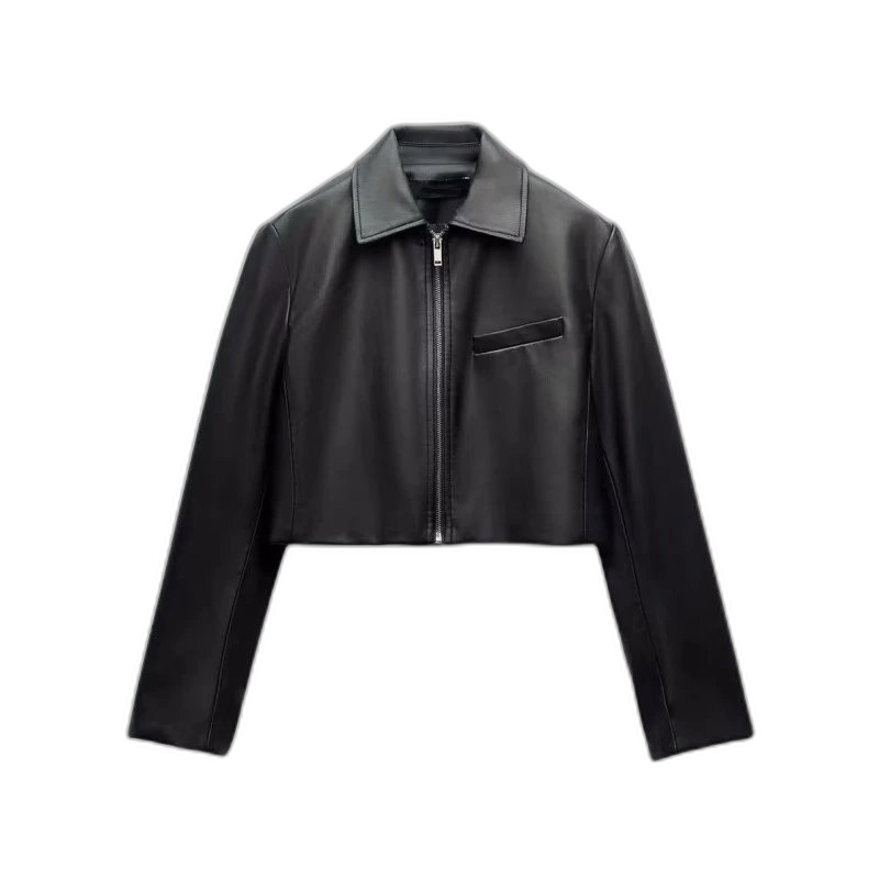 ZA Cropped Leather Jacket