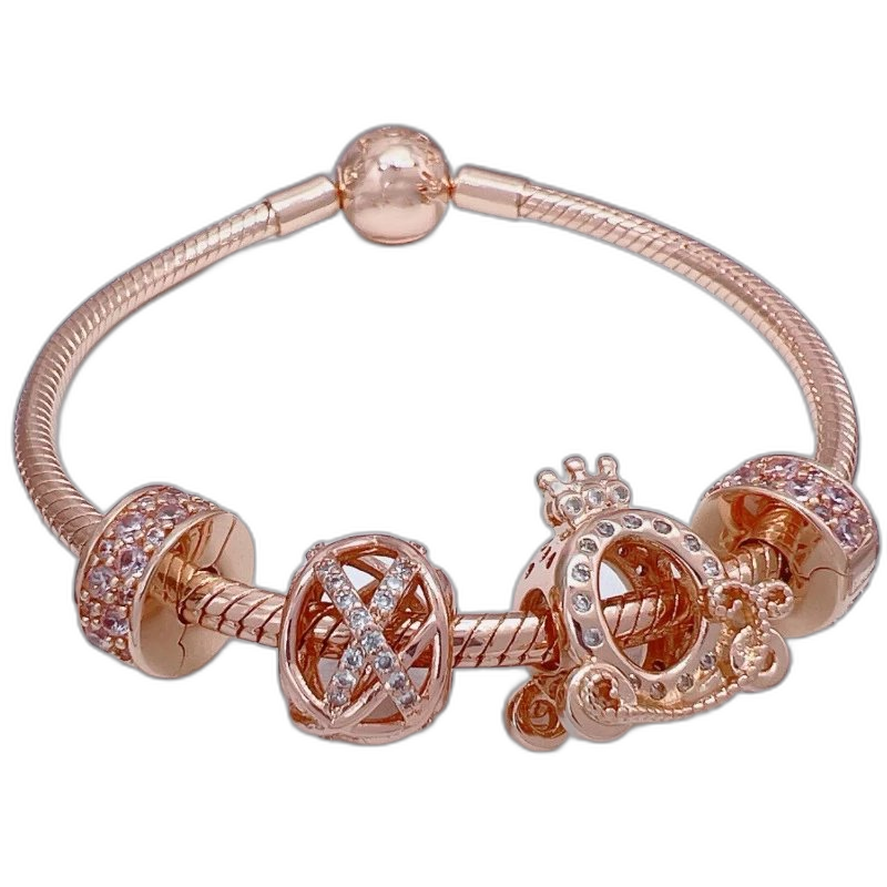 Pandora Style Space & Star Themed Charm Bracelet with Astronaut Pendant
