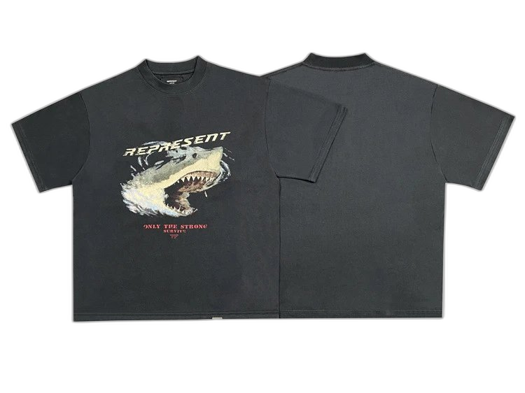 Represent Shark Print Oversized T-Shirt with Side-Stripe Track Pants