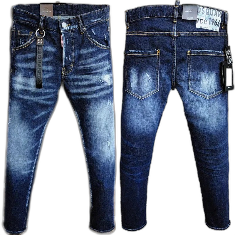 Distressed Paint-Splatter Denim Jeans (Dsquared2 Style)
