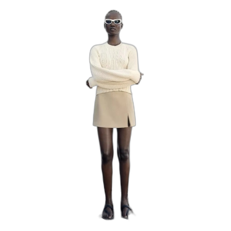 ZARA High-Waisted Skort with Front Slit