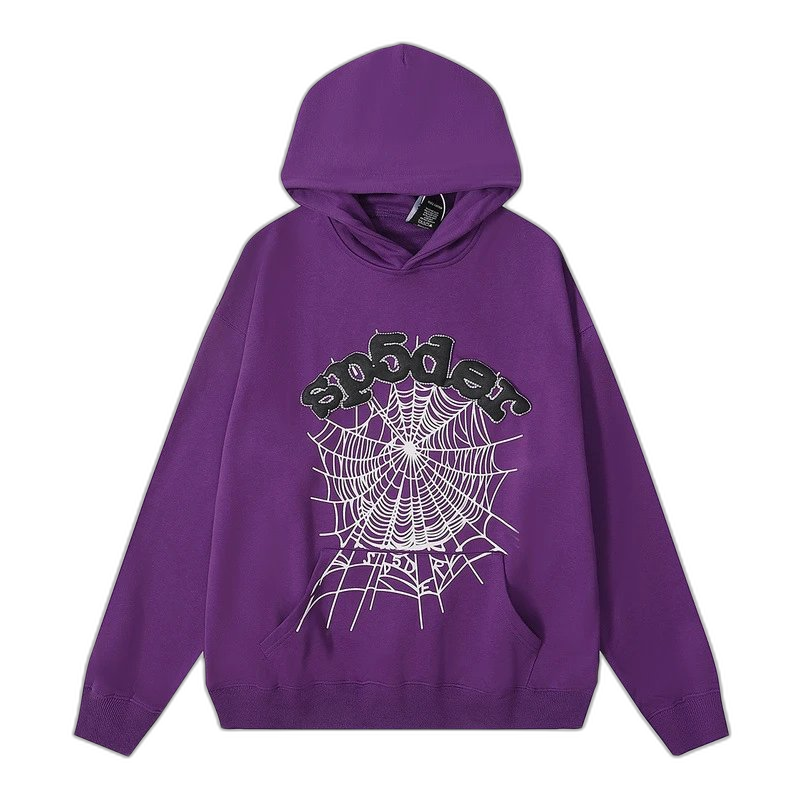 Sp5der Hoodie with Logo & Spiderweb Print