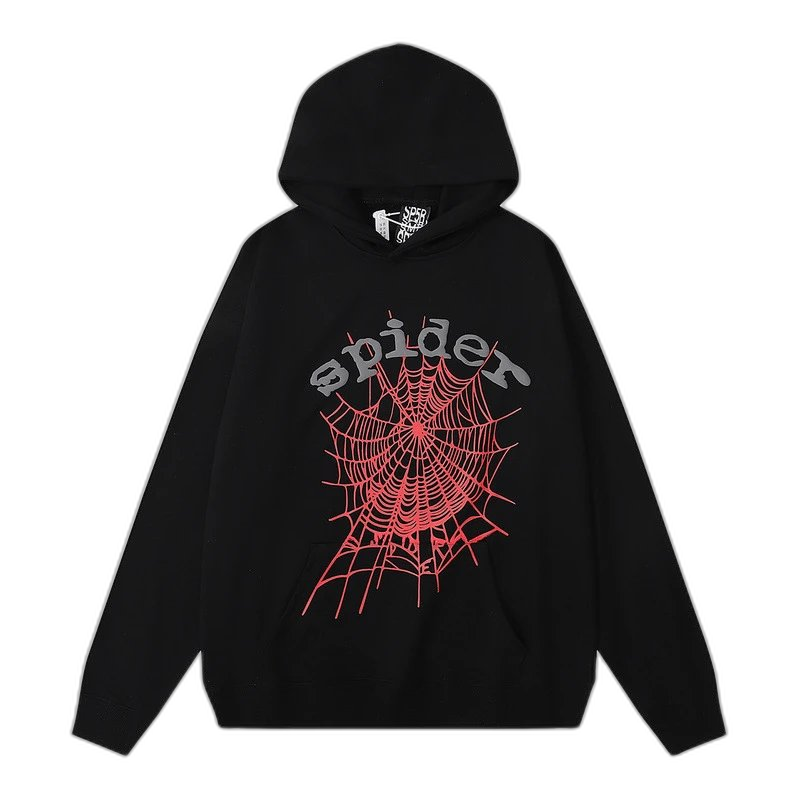 Sp5der Hoodie with Logo & Spiderweb Print