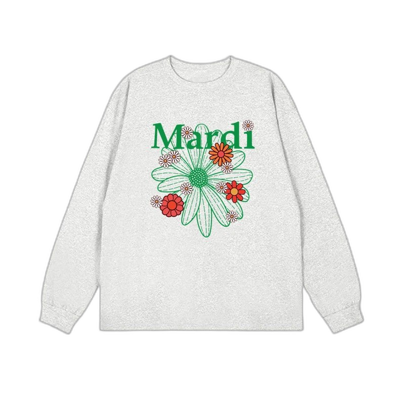 Mardi Mercredi Flower & Dachshund Print Crewneck Sweatshirt Collection