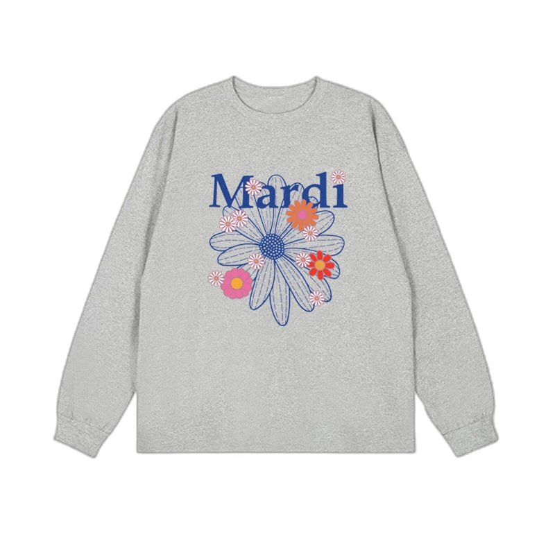 Mardi Mercredi Flower & Dachshund Print Crewneck Sweatshirt Collection